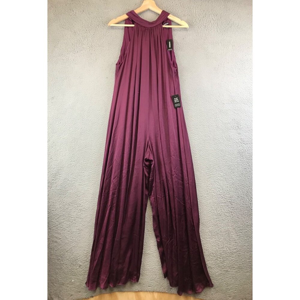 New Express mock neck shapeless jumpsuit red size M